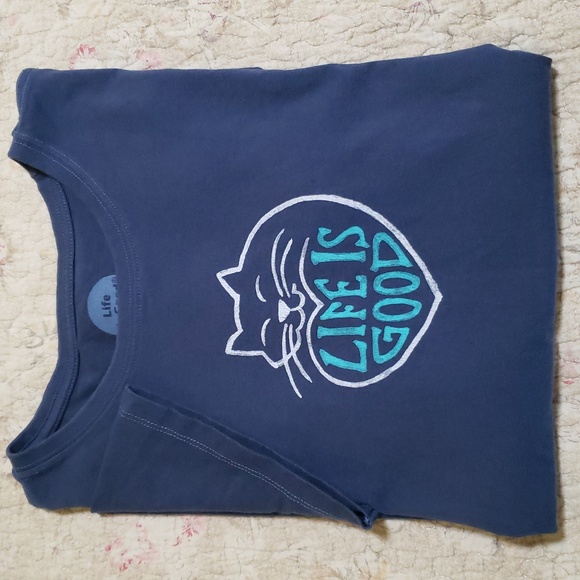 Life is Good Cat Heart tee / M - Picture 1 of 5